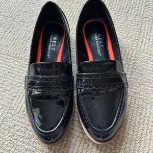 Next Black Patent Leather Loafers